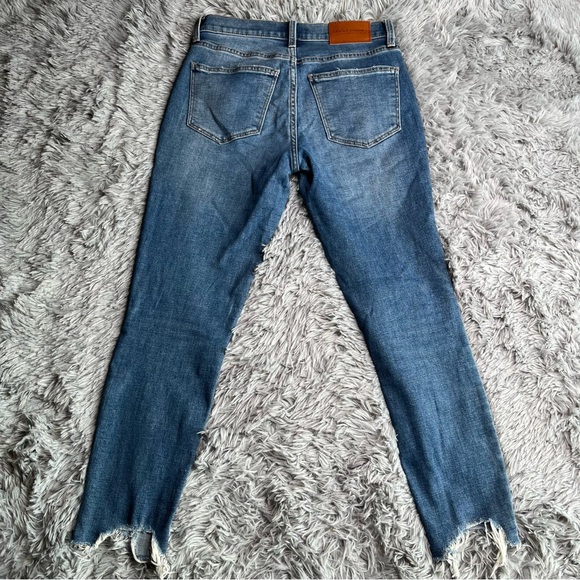 Lucky Brand Jeans Womens 4 Mid Rise Ava Skinny Whiskered Raw Hem Denim Blue - Picture 10 of 11